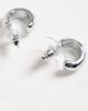 DesignB London DesignB London mini hammered hoop earrings in silver - 3