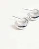 DesignB London DesignB London mini hammered hoop earrings in silver - 4