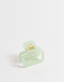 DesignB London DesignB London mini square hair claw clip in opaque mint green