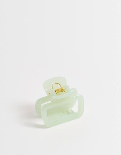 DesignB London DesignB London mini square hair claw clip in opaque mint green