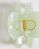 DesignB London DesignB London mini square hair claw clip in opaque mint green - 3