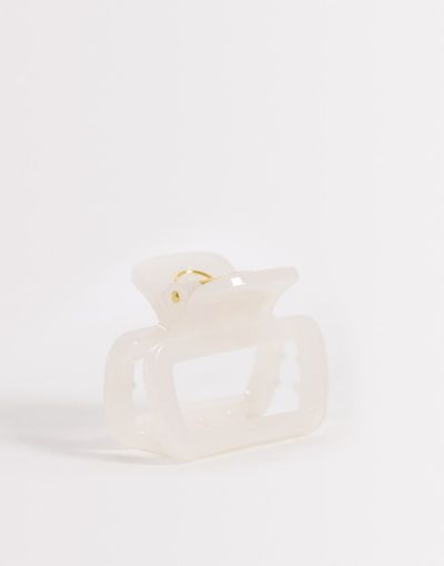 DesignB London DesignB London mini square hair claw clip in opaque white
