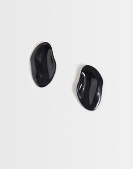 DesignB London DesignB London molten enamel stud earrings in black