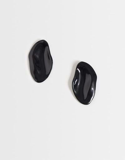 DesignB London DesignB London molten enamel stud earrings in black