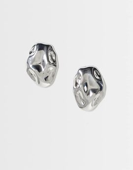 DesignB London DesignB London molten metal stud earrings in silver