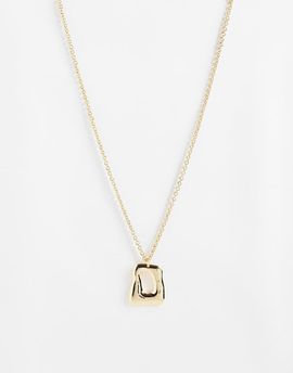 DesignB London DesignB London molten open square pendant necklace in gold