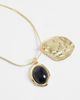DesignB London DesignB London multi-pendant necklace with black resin detail in gold - 4