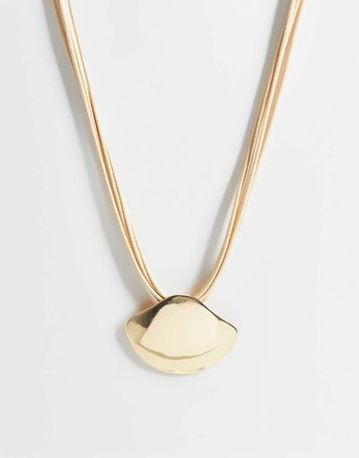 DesignB London DesignB London multicord and shield necklace in gold tone