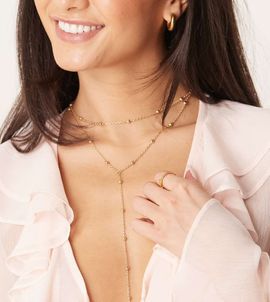 DesignB London DesignB London multilayered effect lariat necklace in gold