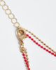 DesignB London DesignB London multirow cherry charm necklace in gold tone and red - 3