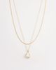 DesignB London DesignB London multirow pearl pendant necklace in gold - 1