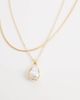 DesignB London DesignB London multirow pearl pendant necklace in gold - 4