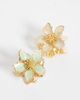 DesignB London DesignB London pack of 2 flower hair clips in green and cream-White - 2