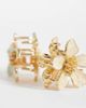 DesignB London DesignB London pack of 2 flower hair clips in green and cream-White - 3