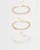 DesignB London DesignB London pack of 3 chain and pearl bracelets in gold - 1