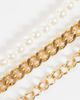 DesignB London DesignB London pack of 3 chain and pearl bracelets in gold - 2