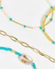 DesignB London DesignB London pack of 4 anklets in bead and shell designs in gold tone - 3