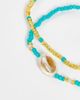 DesignB London DesignB London pack of 4 anklets in bead and shell designs in gold tone - 4