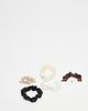 DesignB London DesignB London pack of 5 mini ruched scrunchies in classic neutrals - 1