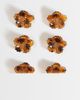 DesignB London DesignB London pack of 6 mini tropical flower hair clips in tort-Brown - 1