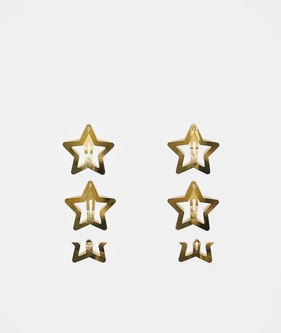 DesignB London DesignB London pack of 6 star hair snap clips in gold