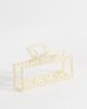 DesignB London DesignB London pearl embellished hair claw clip in white - 1