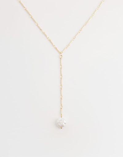 DesignB London DesignB London pearl lariat necklace in gold
