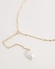 DesignB London DesignB London pearl lariat necklace in gold - 4