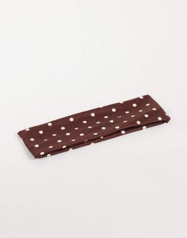 DesignB London DesignB London polka dot stretched headband in brown and white-Multi