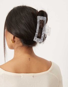 DesignB London DesignB London regular hair claw in white lace print