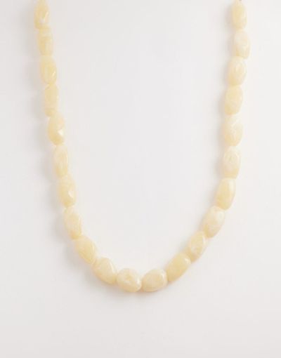 DesignB London DesignB London resin beaded necklace in white