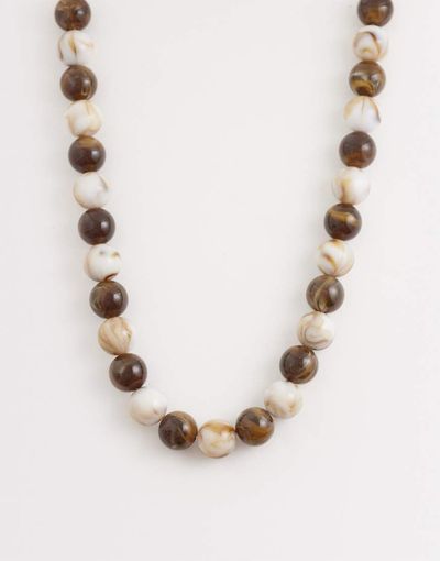 DesignB London DesignB London resin mixed beads necklace in neutrals