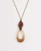 DesignB London DesignB London resin pendant cord necklace in cream-White - 1