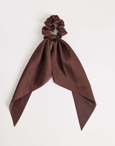DesignB London DesignB London scarf hair scrunchie in dark brown