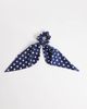DesignB London DesignB London scarf hair scrunchie in polka dot print-Navy - 1