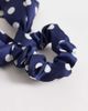DesignB London DesignB London scarf hair scrunchie in polka dot print-Navy - 2
