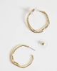 DesignB London DesignB London sculpted hoop earrings in gold - 4