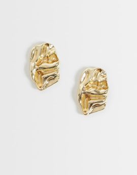 DesignB London DesignB London sculpted stud earrings in gold