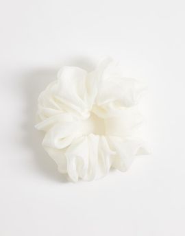 DesignB London DesignB London sheer large scrunchie in cream-White