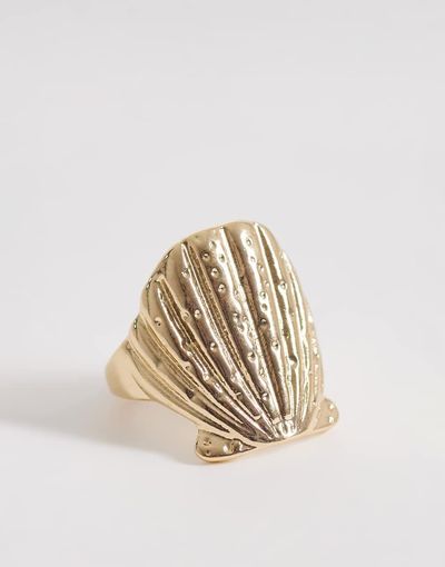 DesignB London DesignB London shell ring in gold