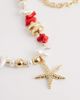 DesignB London DesignB London starfish pendant beaded necklace in coral red and gold - 4