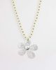 DesignB London DesignB London statement flower pendant beaded necklace in neutral and silver - 1