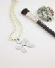 DesignB London DesignB London statement flower pendant beaded necklace in neutral and silver - 2