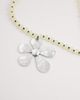 DesignB London DesignB London statement flower pendant beaded necklace in neutral and silver - 4