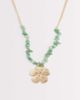 DesignB London DesignB London statement flower pendant beaded necklace in teal and gold tone - 1