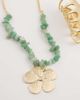 DesignB London DesignB London statement flower pendant beaded necklace in teal and gold tone - 2