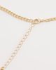DesignB London DesignB London statement flower pendant beaded necklace in teal and gold tone - 3