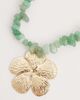 DesignB London DesignB London statement flower pendant beaded necklace in teal and gold tone - 4