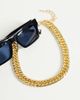 DesignB London DesignB London statement intertwined curb chain necklace in gold - 2