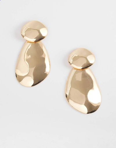 DesignB London DesignB London statement molten drop earrings in gold tone